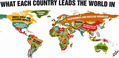 This Funny World Map Shows What Every Country Leads The World In